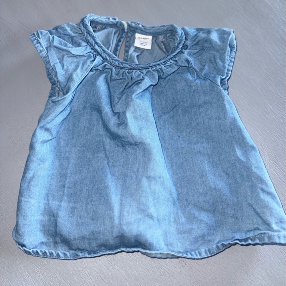 Old Navy Light Blue Denim Blouse